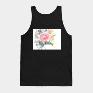 Watercolor Floral Bouquet Birthday Card | Greeting card Tank Top